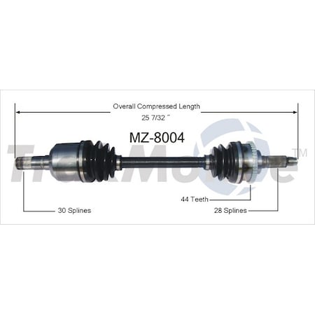 Surtrack Axle Cv Axle Shaft, Mz-8004 MZ-8004